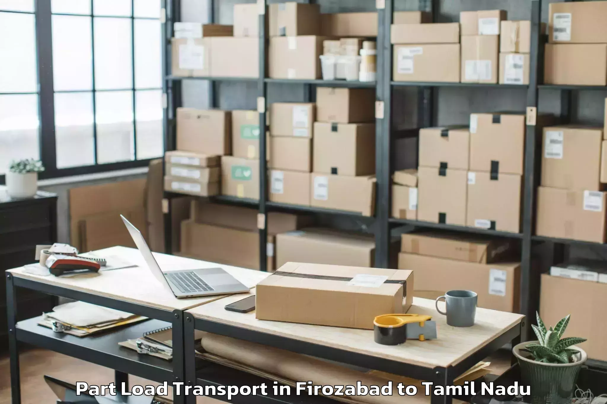 Top Firozabad to Omalur Part Load Transport Available